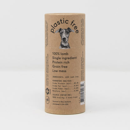 Kraft paper tube with a label on a white background